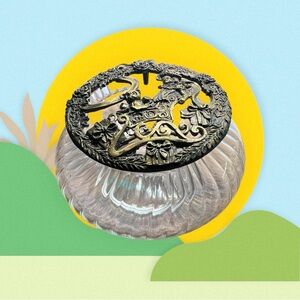 1993 USA Made Rawcliffe Pewter Top Potpourri Pot Christmas Sleigh PC2986